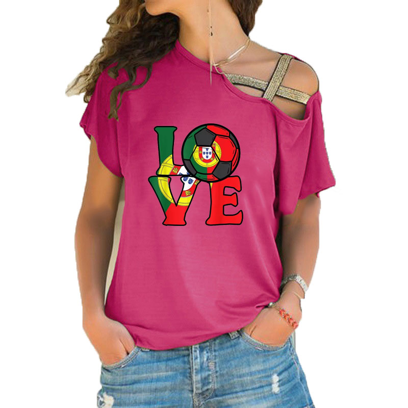 Women Loose Slash Neck T Shirt - Crossfit Accessories 评论和价格