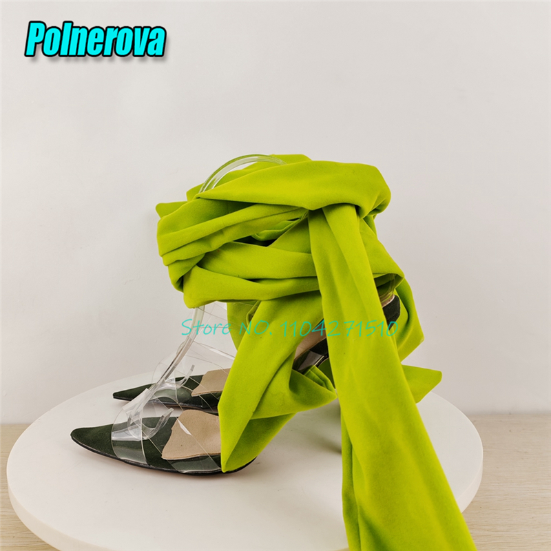 Green Ankle Wrapped High Heels - Crossfit Ladies 评论和价格