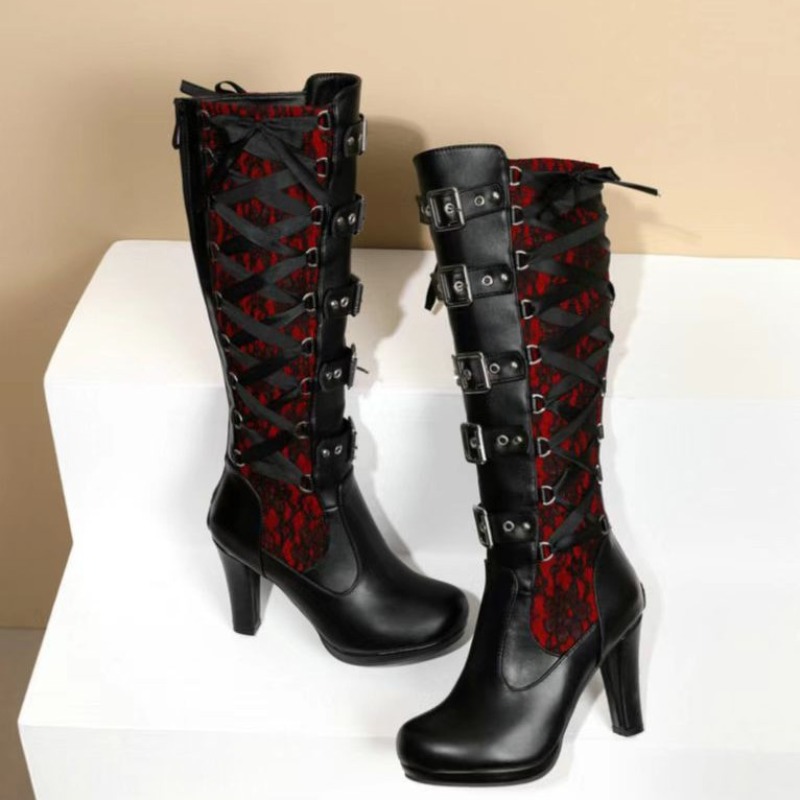 Punk Gothic Style Women's Knee - Crossfit Ladies 评论和价格